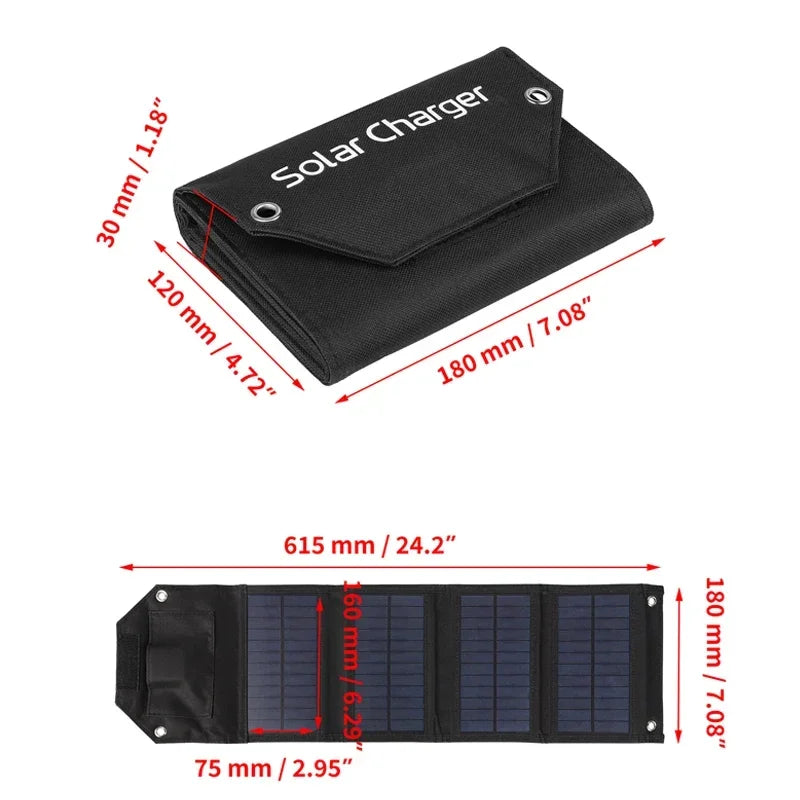 USB折りたたみ式 ソーラーパネル（60W / 80W / 100W - 5V）