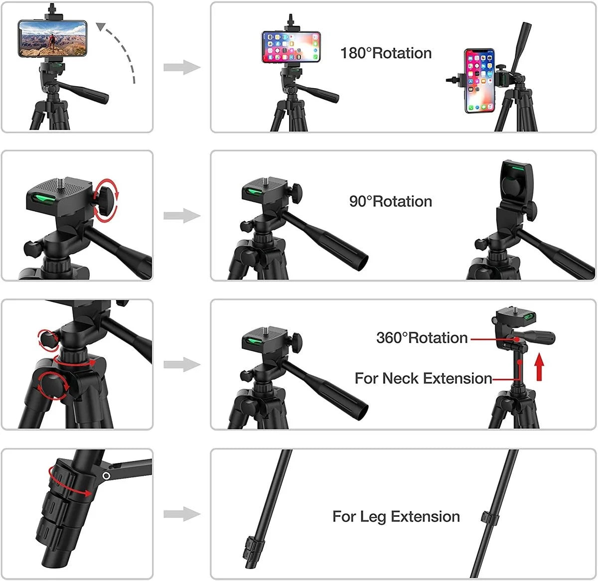 スマホ用 多機能軽量三脚スタンド（Bluetoothリモコン付き）